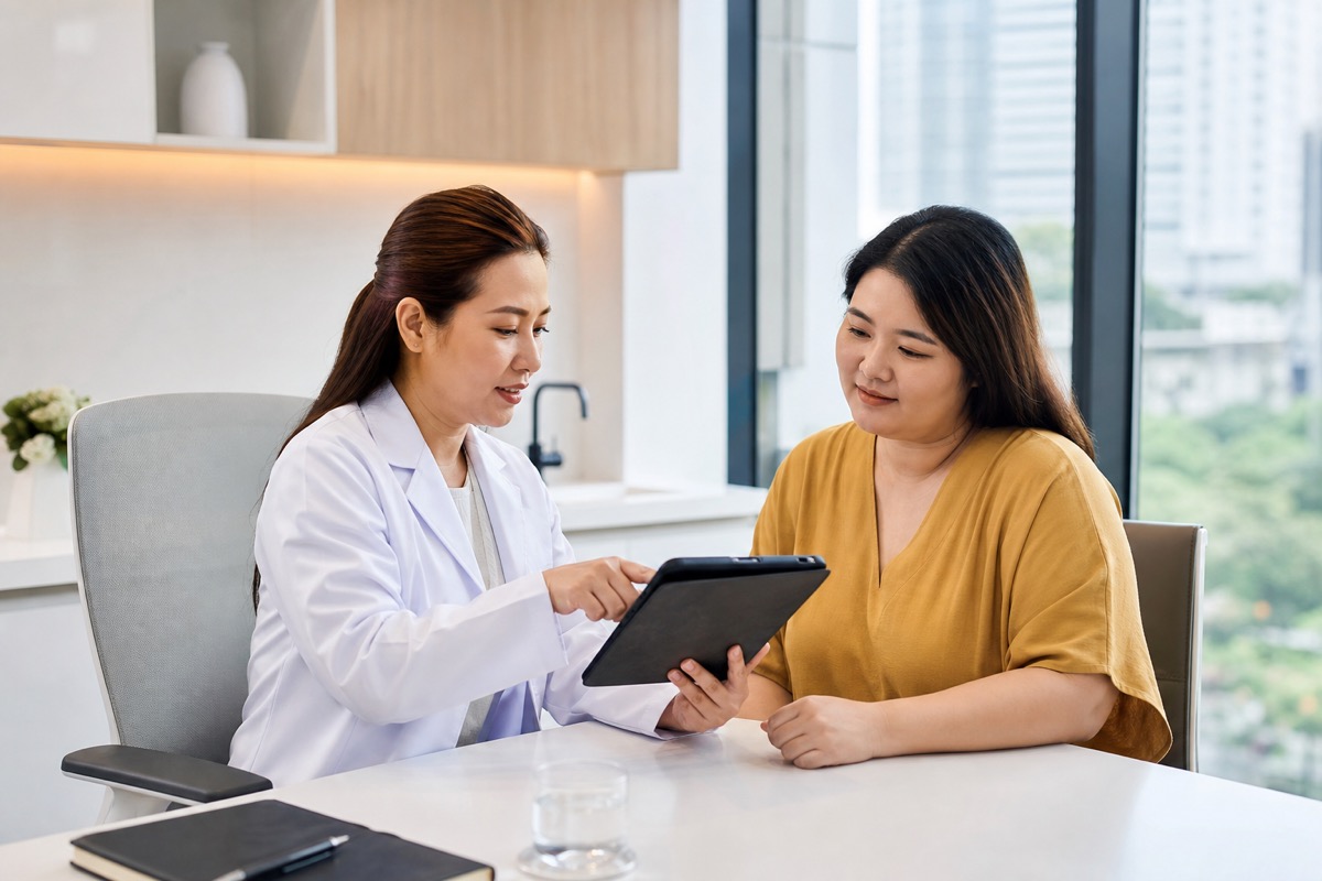 Doctor consulting with a patient about medical weight management at Accord Medical Clinic Singapore