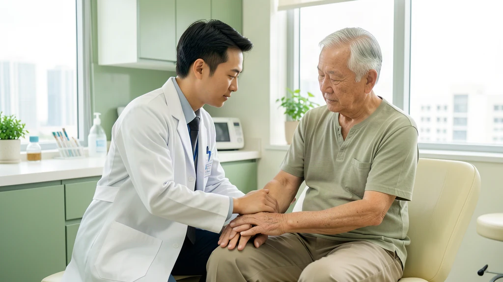 Doctor examining a patient knee during a joint assessment