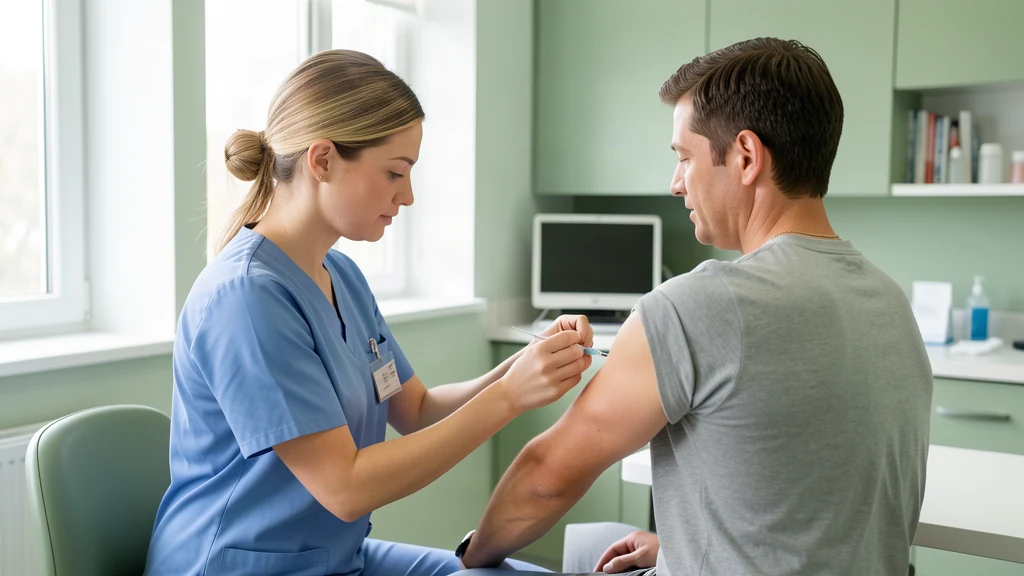 Nurse administering a vaccine injection
